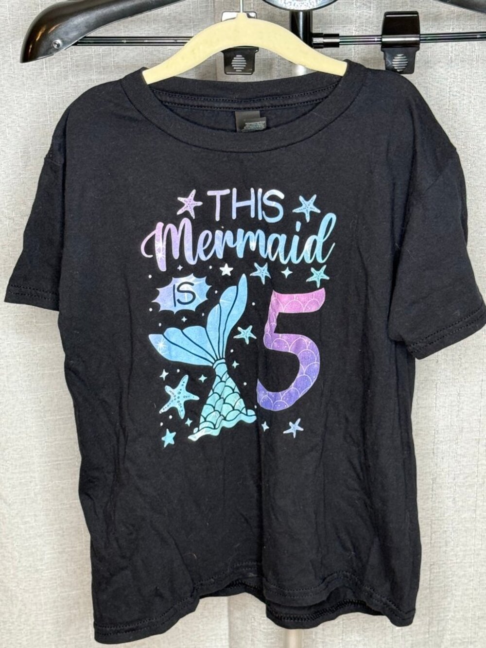 Gildan - Girls - Mermaid - 5 Year Old Birthday Shirt - Size Youth Small
